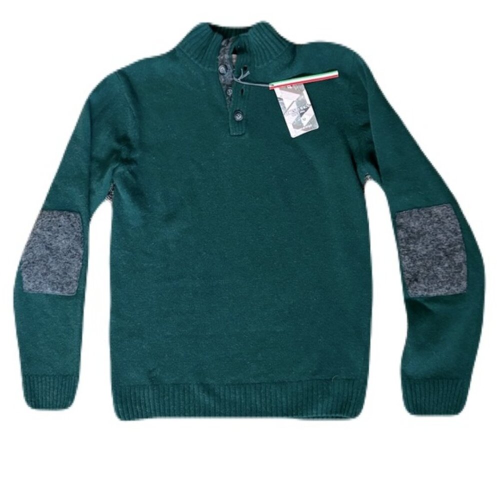 Lorenzo Magni Sweater Made In Italy Size Medium Green 70% Wool